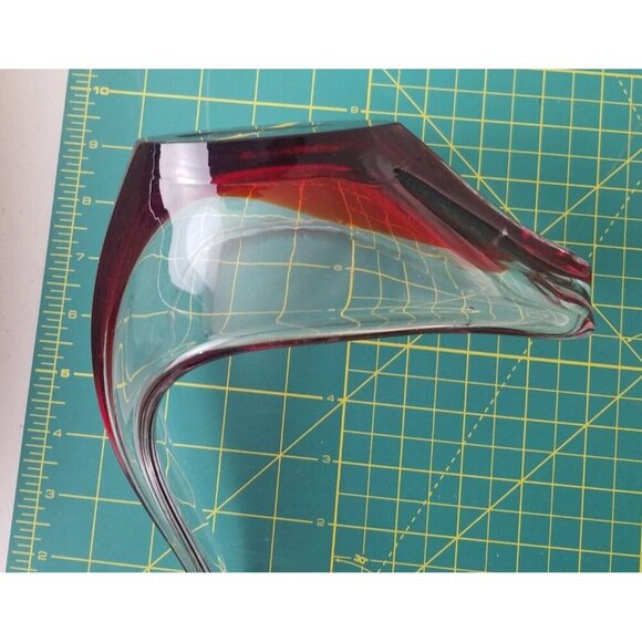 Swan Blood red Japanese Glass Enesco midcentury modern stylized art catchall - Picture 8 of 8